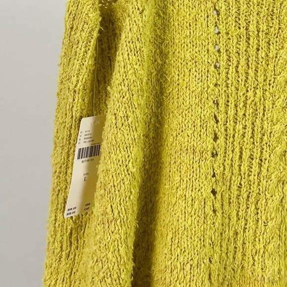 NWT By Anthropologie V-Neck Pointelle Sweater Tank in Yellow - Picture 7 of 9